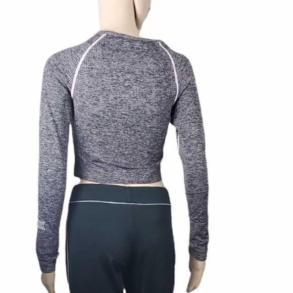 Pink Victoria's Secret Purple & Black Marled Seamless Crop Top - Picture 3 of 6